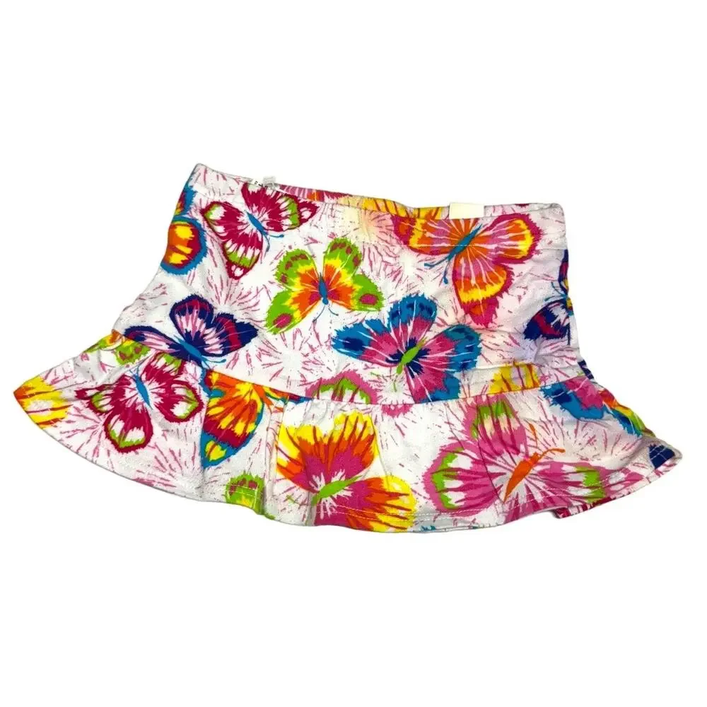 The‎ Children's Place Girls Skort Sz 12-18 Mo White Colorful Rainbow Butterflies